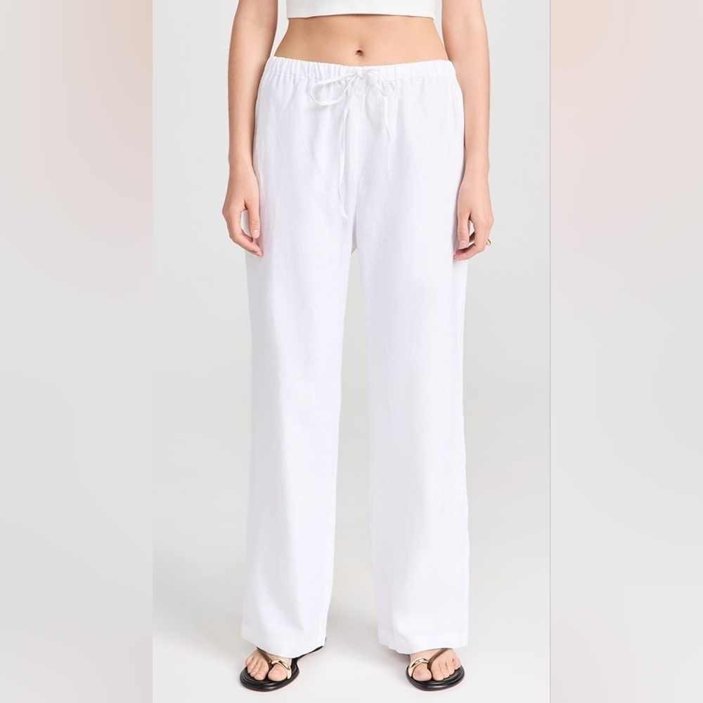 Reformation Olina Linen Pants White Linen Pants Size XL NWOT